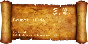 Bruncz Milda névjegykártya